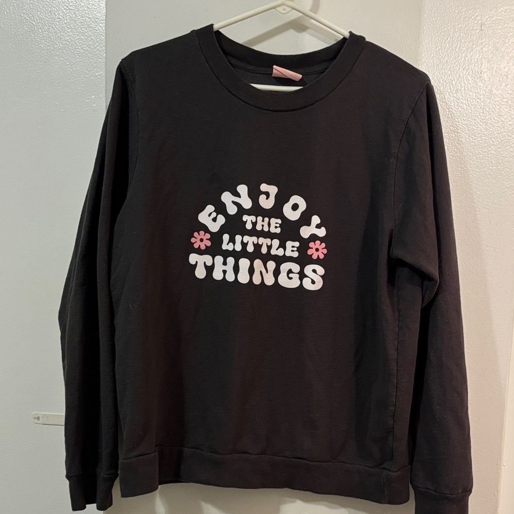 ban.do Gray Sweatshirt “Enjoy The Little Things”